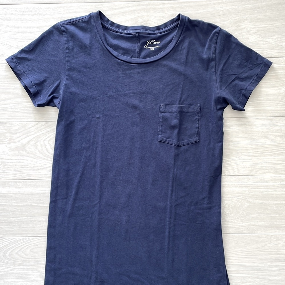 J. Crew Navy T-Shirt Dress - Picture 2 of 7